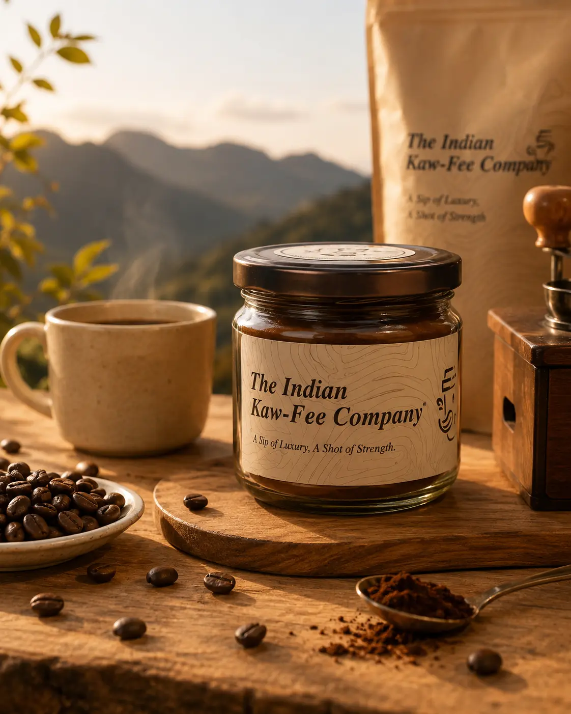 Indian Kawfee Company premium coffee packaging